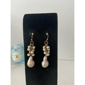 faux pearl earrings